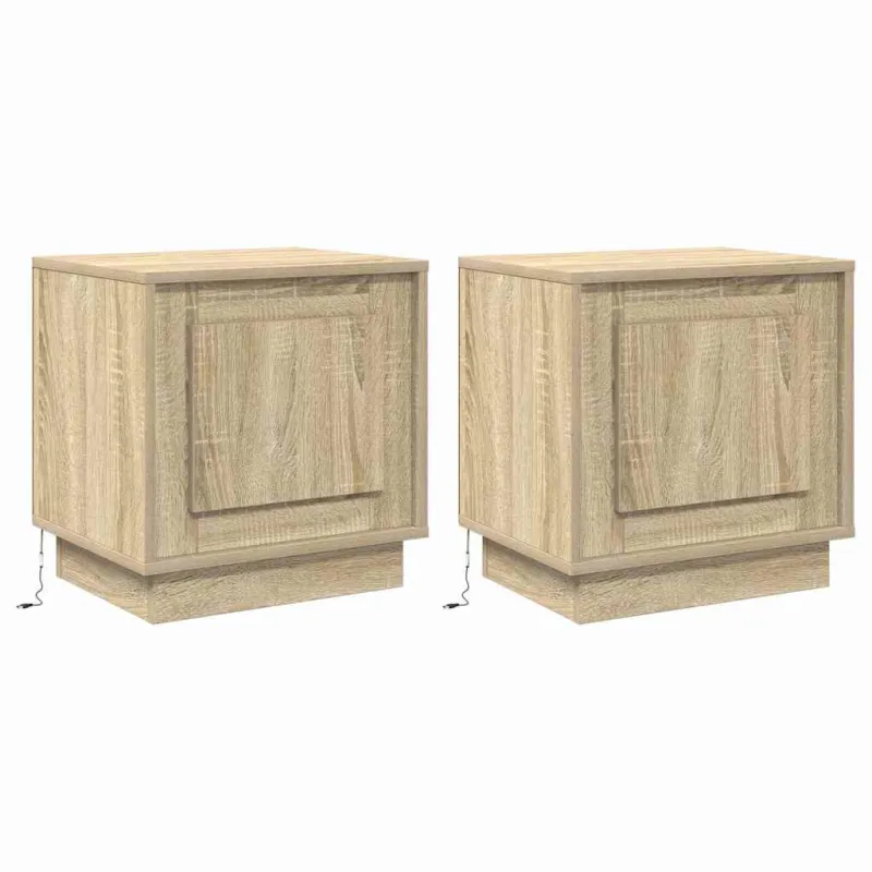Šalia lovos spintelė 2 pcs Sonoma ąžuolas 44 x 34,5 x 45 cm