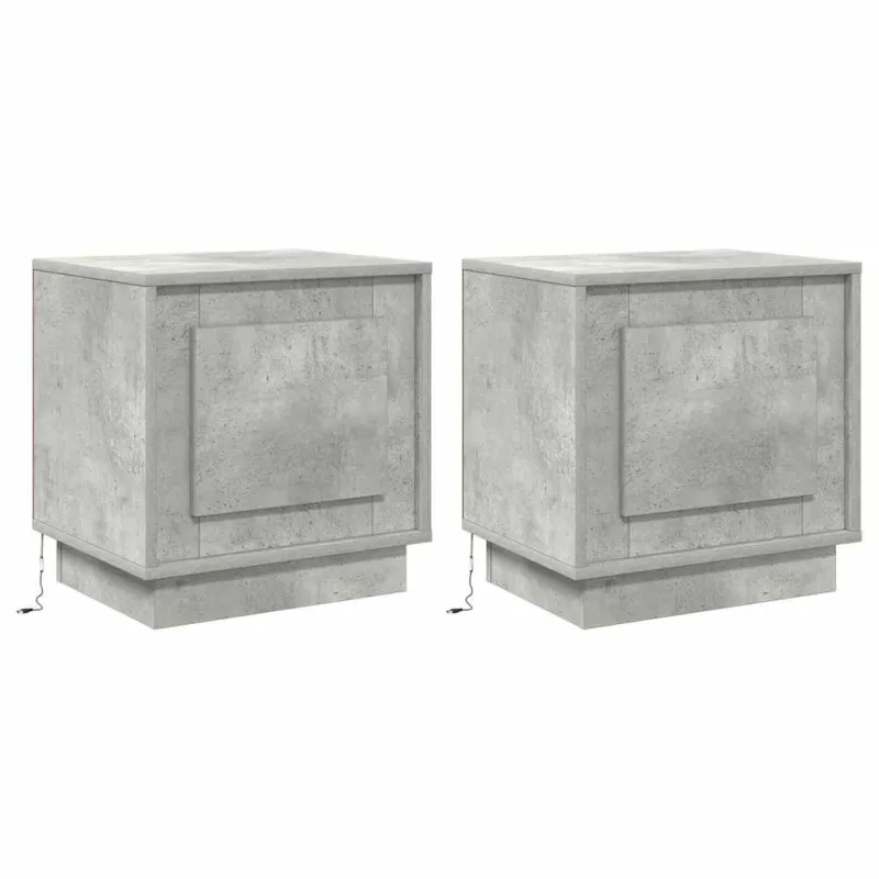 Šalia lovos spintelė 2 pcs Betono pilka 44 x 34,5 x 45 cm