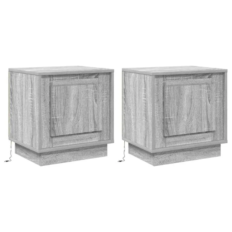 Šalia lovos spintelė 2 pcs Pilka 44 x 34,5 x 45 cm