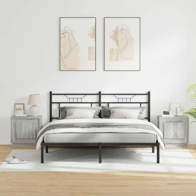 Šalia lovos spintelė 2 pcs Pilka 44 x 34,5 x 45 cm