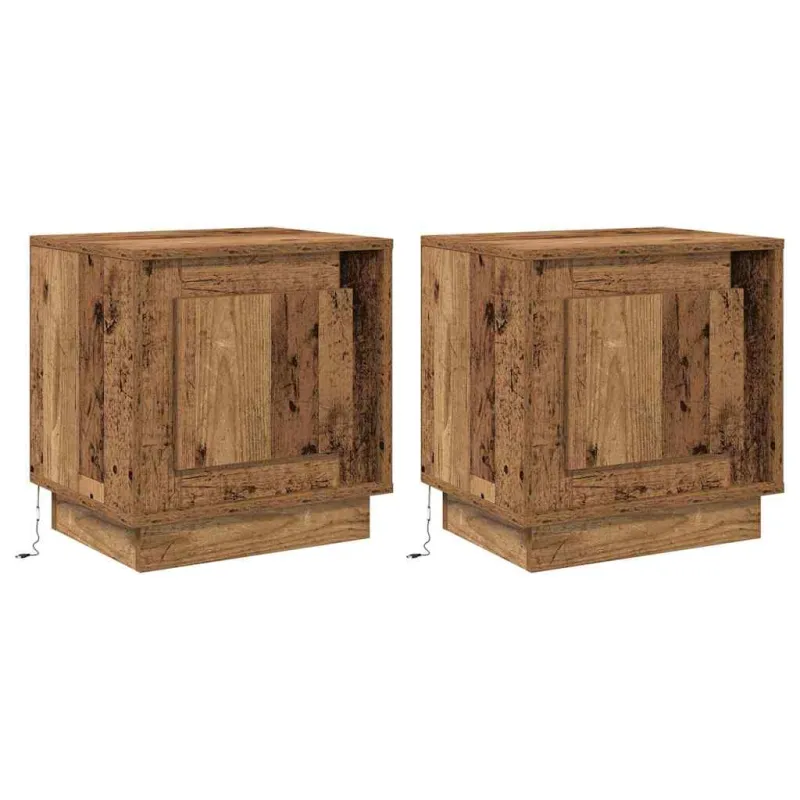 Šalia lovos spintelė 2 pcs Senas medis 44 x 34,5 x 45 cm