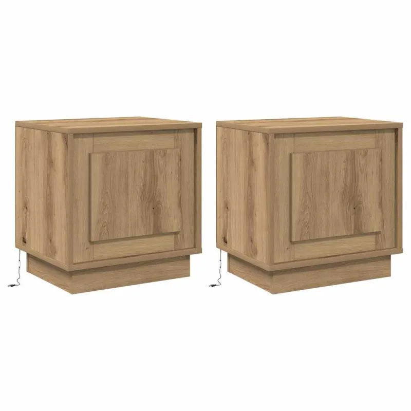 Šalia lovos spintelė 2 pcs Amatininkų ąžuolas 44 x 34,5 x 45 cm
