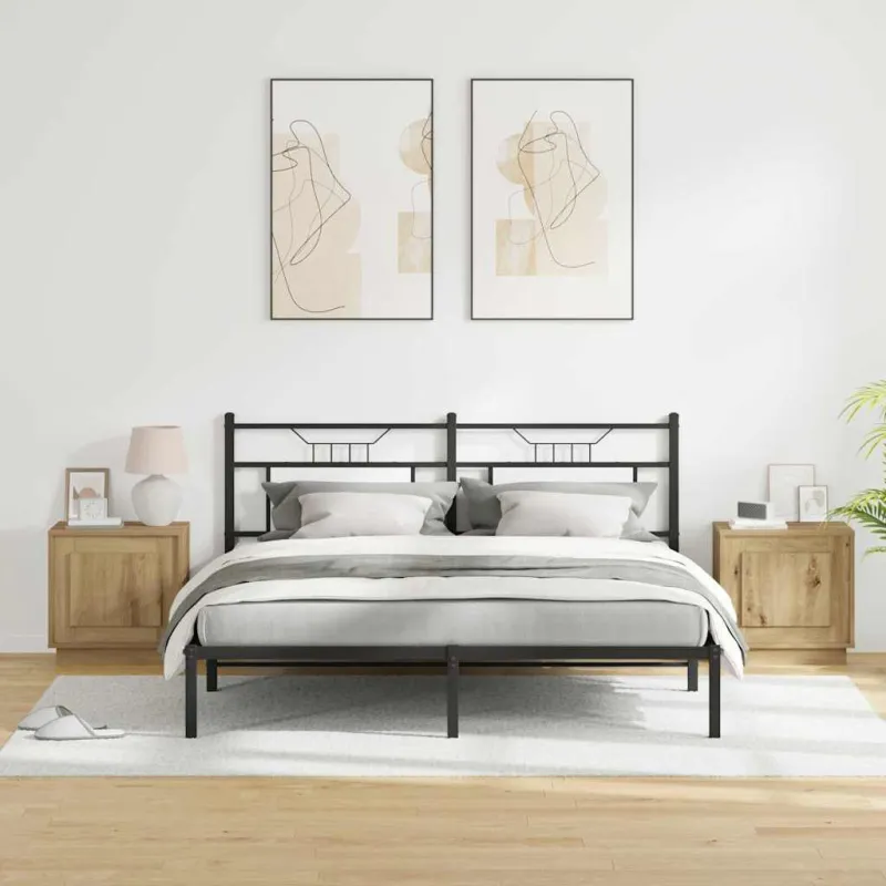 Šalia lovos spintelė 2 pcs Amatininkų ąžuolas 44 x 34,5 x 45 cm