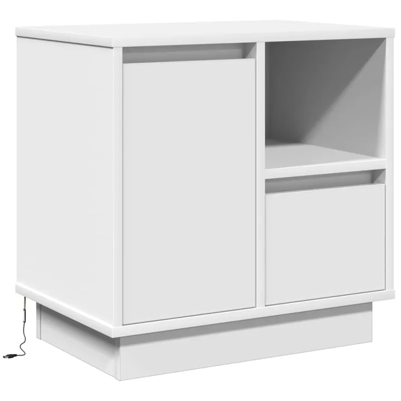 Šalia lovos spintelė su stalčių 2 pcs Balta 50 x 34,5 x 50 cm