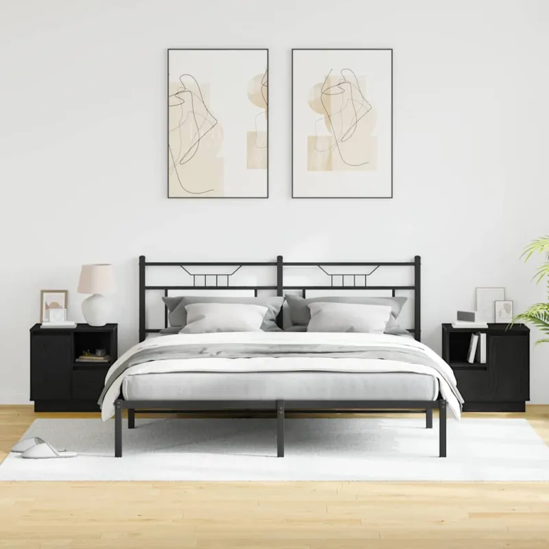 Šalia lovos spintelė 2 pcs Juodas ąžuolas 50 x 34,5 x 50 cm