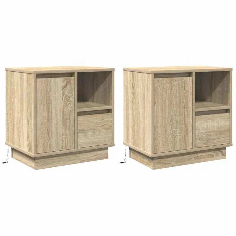 Šalia lovos spintelė 2 pcs Sonoma ąžuolas 50 x 34,5 x 50 cm
