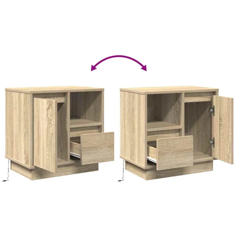 Šalia lovos spintelė 2 pcs Sonoma ąžuolas 50 x 34,5 x 50 cm