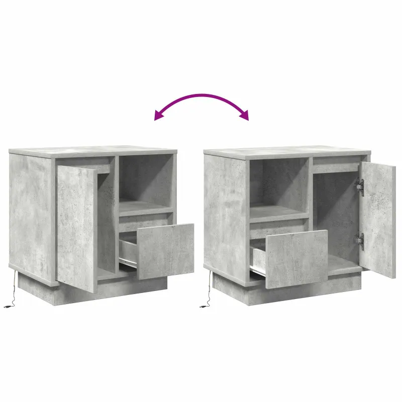 Šalia lovos spintelė 2 pcs Betono pilka 50 x 34,5 x 50 cm