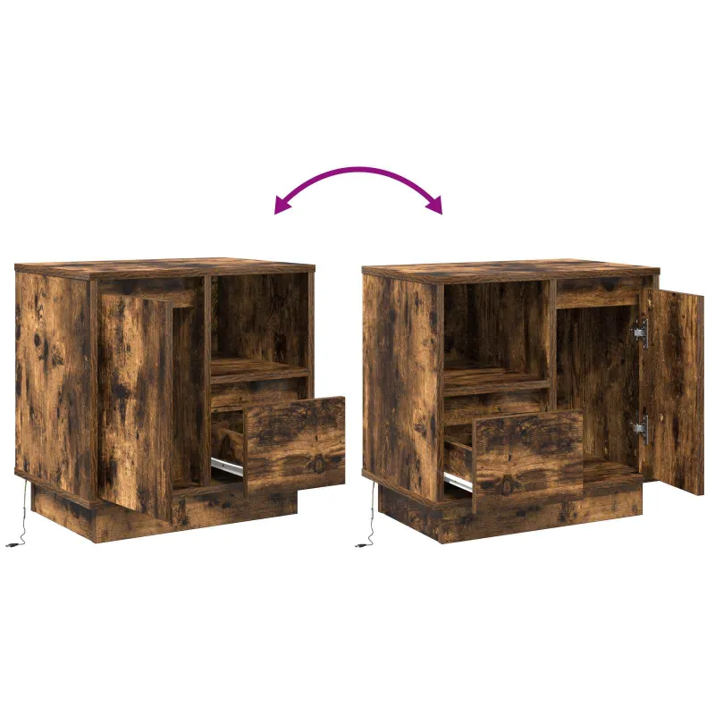 Šalia lovos spintelė 2 pcs Rūkyta ąžuolas 50 x 34,5 x 50 cm