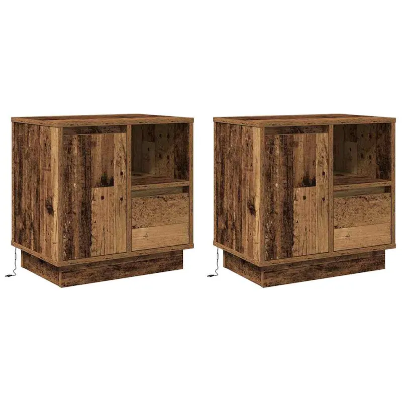 Šalia lovos spintelė 2 pcs Senas medis 50 x 34,5 x 50 cm