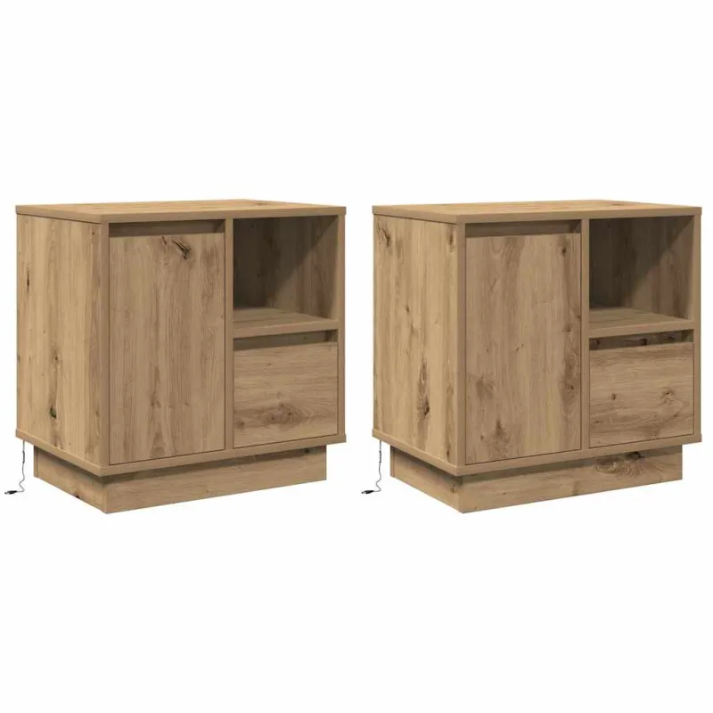 Šalia lovos spintelė 2 pcs Amatininkų ąžuolas 50 x 34,5 x 50 cm