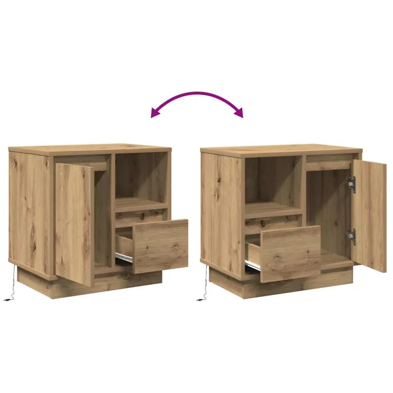 Šalia lovos spintelė 2 pcs Amatininkų ąžuolas 50 x 34,5 x 50 cm