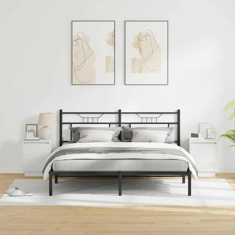 Šalia lovos spintelė 2 pcs Balta 39 x 34,5 x 50 cm