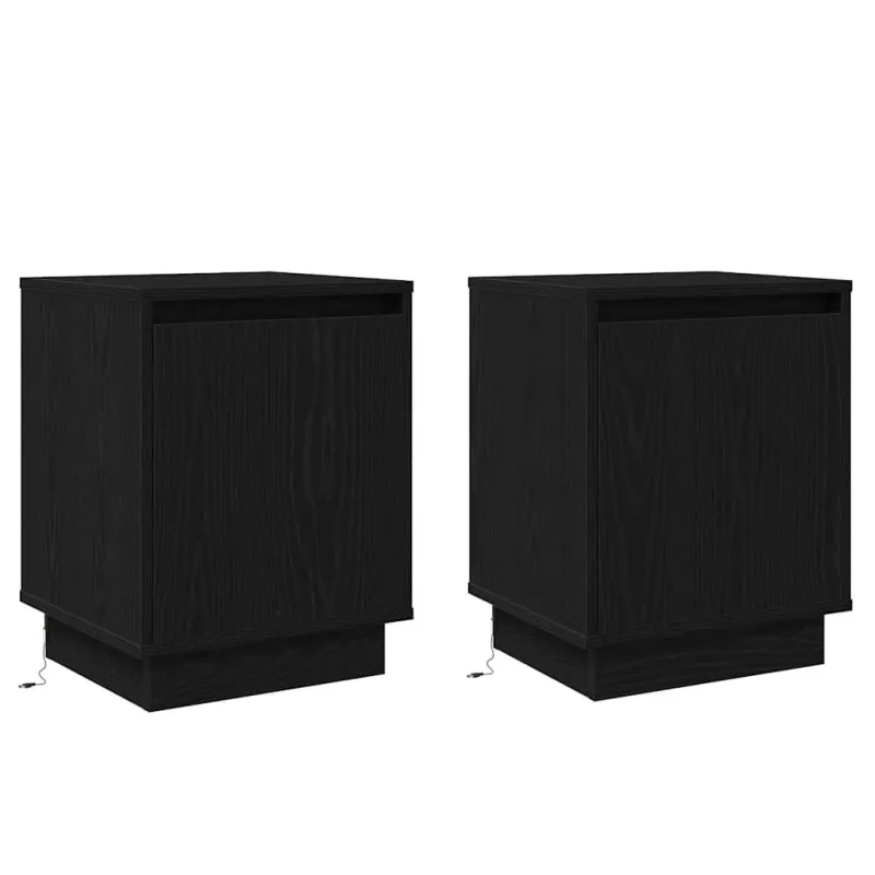 Šalia lovos spintelė 2 pcs Juodas ąžuolas 39 x 34,5 x 50 cm