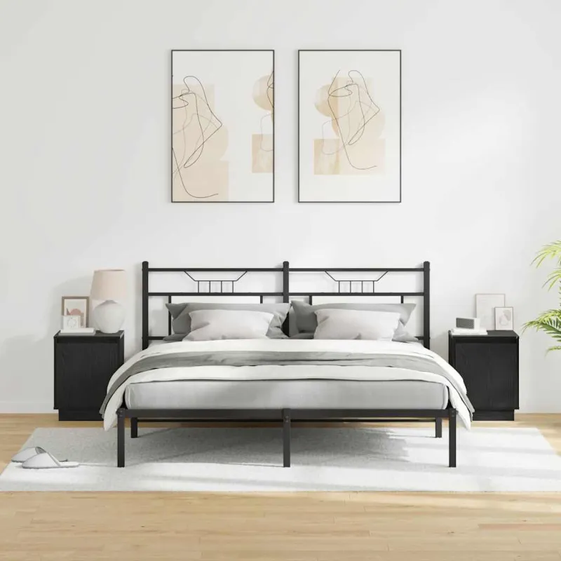 Šalia lovos spintelė 2 pcs Juodas ąžuolas 39 x 34,5 x 50 cm