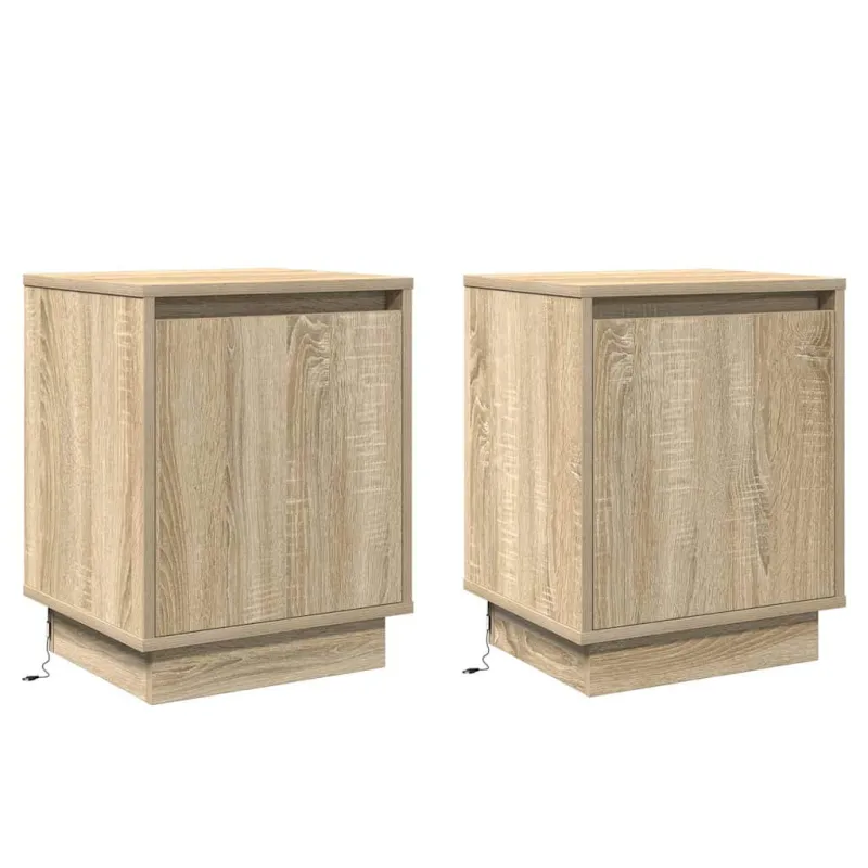 Šalia lovos spintelė 2 pcs Sonoma ąžuolas 39 x 34,5 x 50 cm