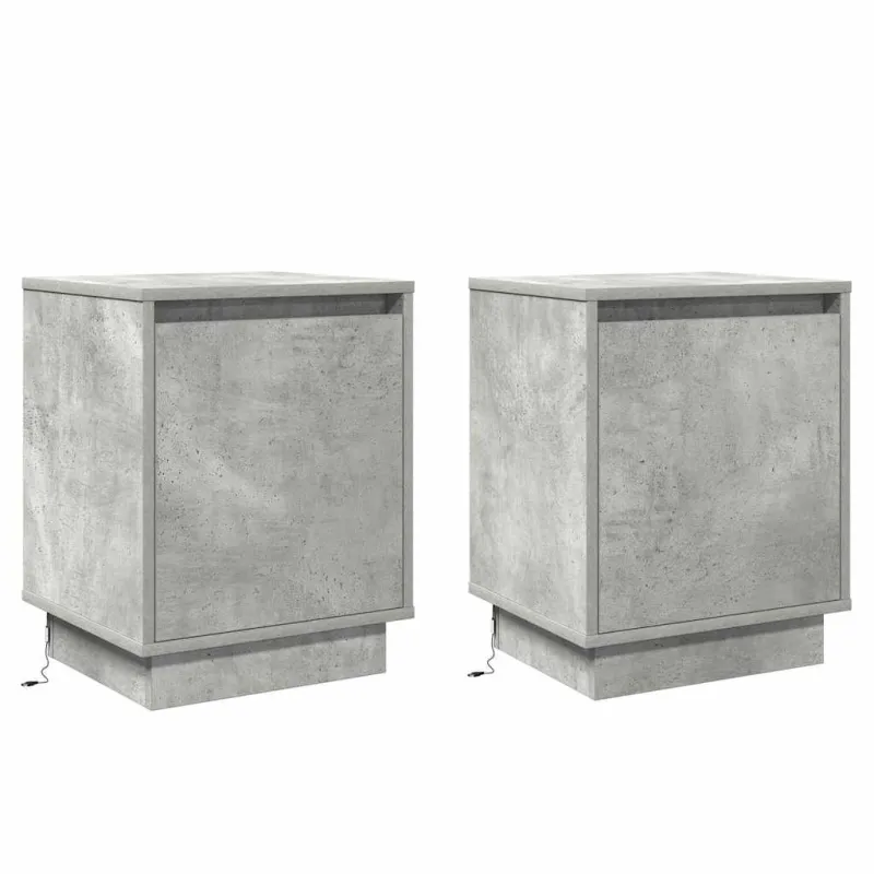 Šalia lovos spintelė 2 pcs Betono pilka 39 x 34,5 x 50 cm