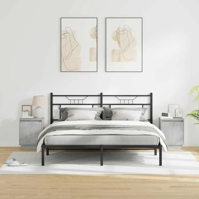 Šalia lovos spintelė 2 pcs Betono pilka 39 x 34,5 x 50 cm