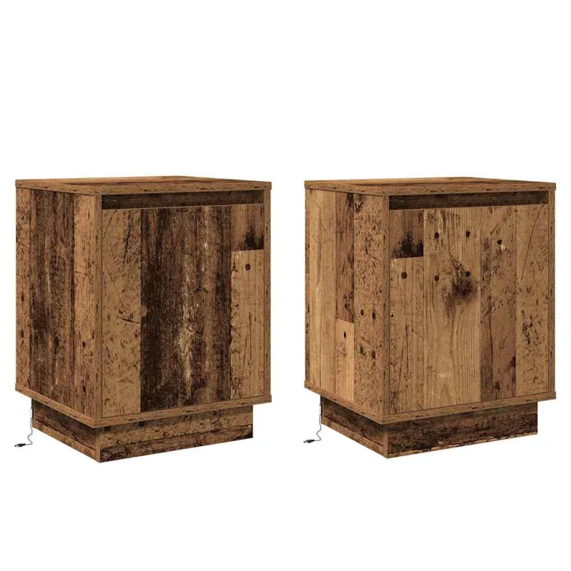 Šalia lovos spintelė 2 pcs Senas medis 39 x 34,5 x 50 cm