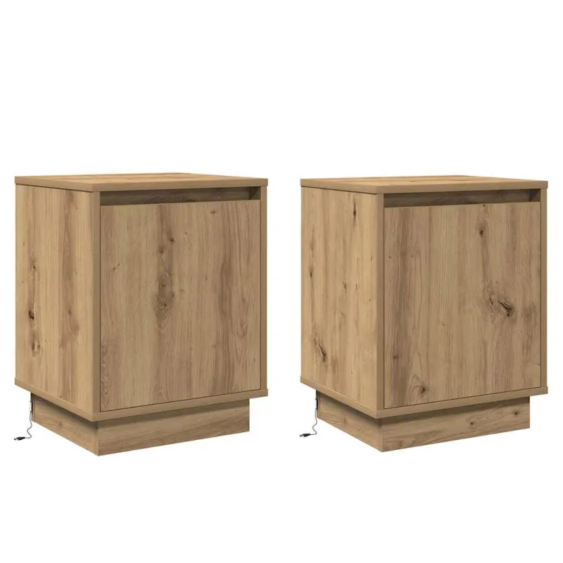 Šalia lovos spintelė 2 pcs Amatininkų ąžuolas 39 x 34,5 x 50 cm