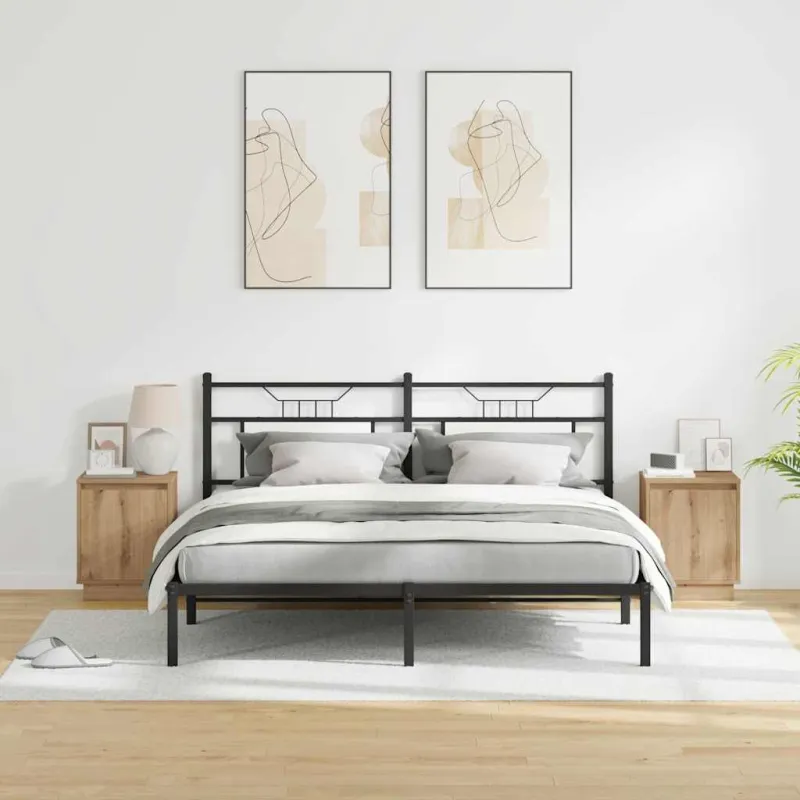 Šalia lovos spintelė 2 pcs Amatininkų ąžuolas 39 x 34,5 x 50 cm