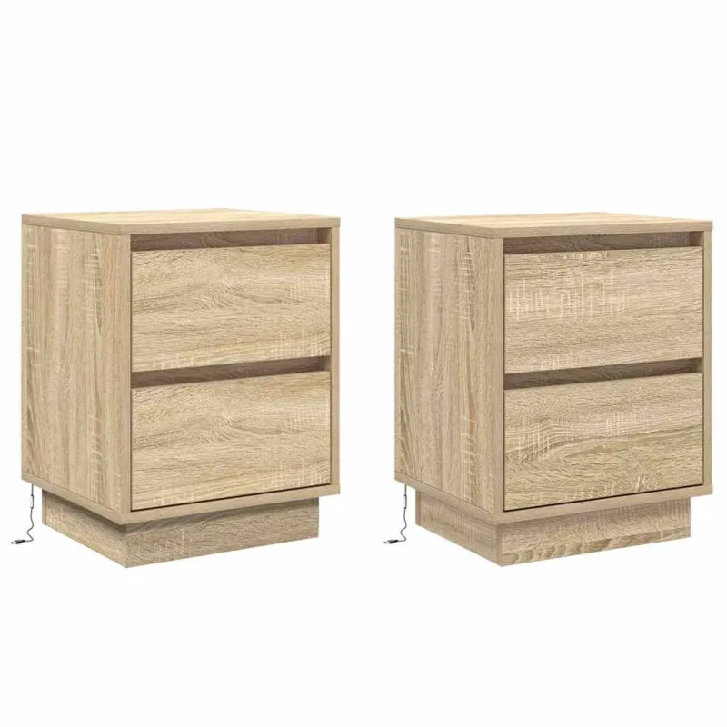 Šalia lovos spintelė 2 pcs Sonoma ąžuolas 39 x 34,5 x 50 cm