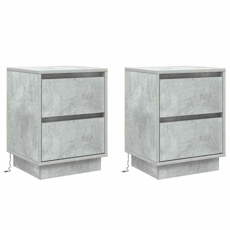 Šalia lovos spintelė 2 pcs Betono pilka 39 x 34,5 x 50 cm