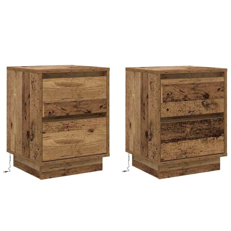 Šalia lovos spintelė 2 pcs Senas medis 39 x 34,5 x 50 cm
