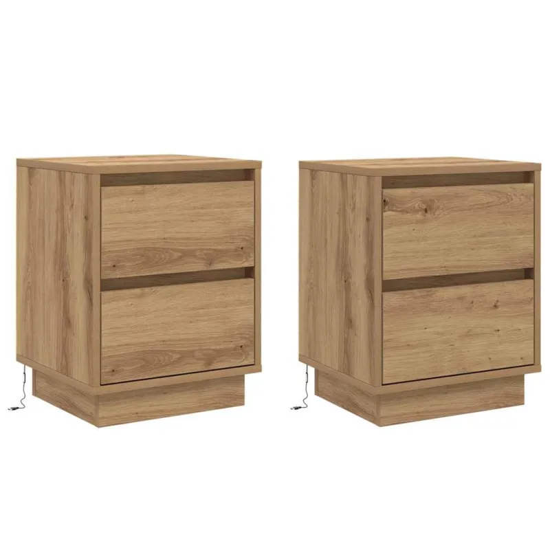 Šalia lovos spintelė 2 pcs Amatininkų ąžuolas 39 x 34,5 x 50 cm