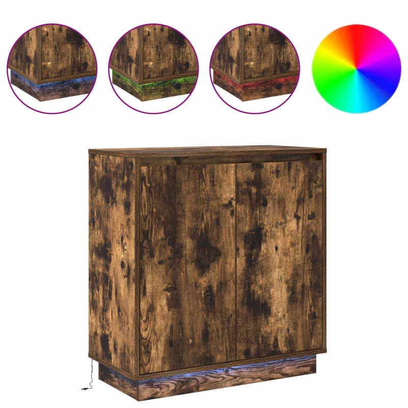 LED Bufetas Dūminio ąžuolo 71 x 34,5 x 75 cm Apdirbta mediena