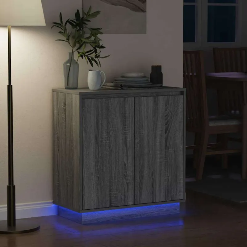 LED Bufetas Pilka sonoma ąžuolo 71 x 34,5 x 75 cm