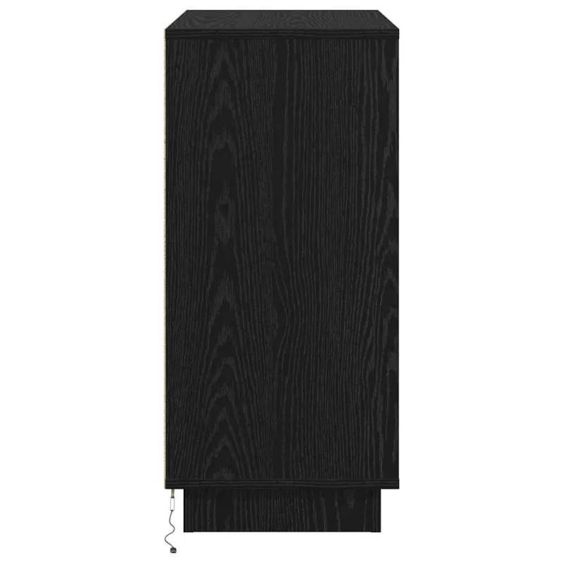 LED Bufetas Juodas ąžuolas 71 x 34,5 x 75 cm Apdirbta mediena
