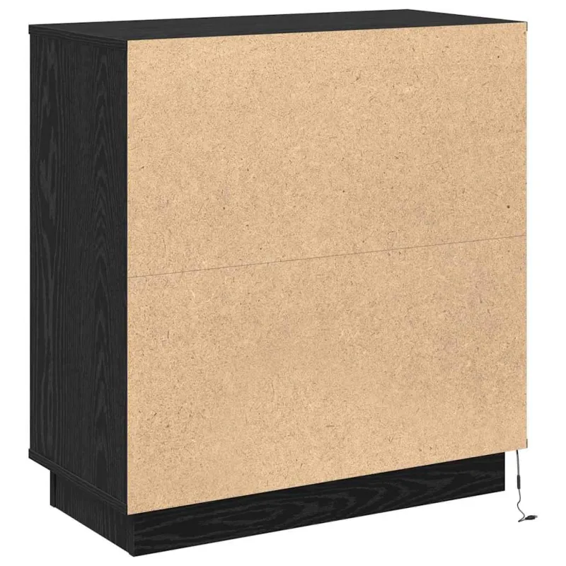 LED Bufetas Juodas ąžuolas 71 x 34,5 x 75 cm Apdirbta mediena
