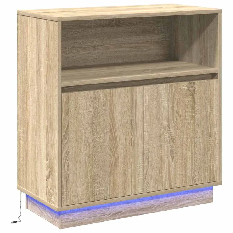 LED Bufetas Sonoma ąžuolas 71 x 34,5 x 75 cm Apdirbta mediena