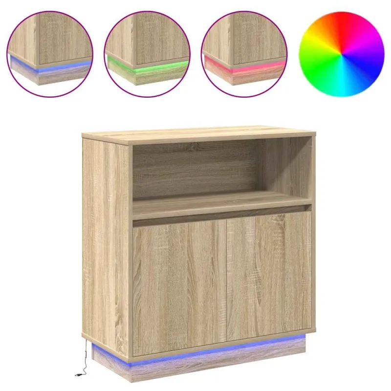 LED Bufetas Sonoma ąžuolas 71 x 34,5 x 75 cm Apdirbta mediena