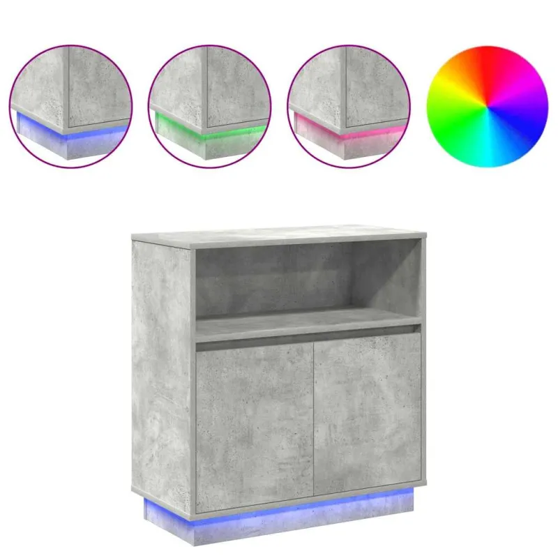 LED Bufetas Betono pilka 71 x 34,5 x 75 cm Apdirbta mediena