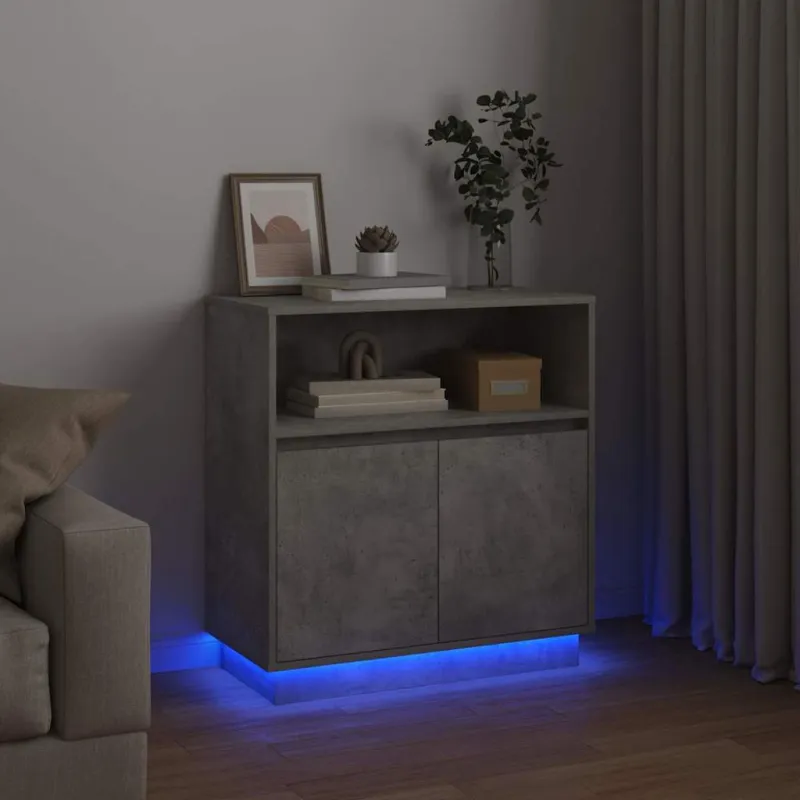 LED Bufetas Betono pilka 71 x 34,5 x 75 cm Apdirbta mediena