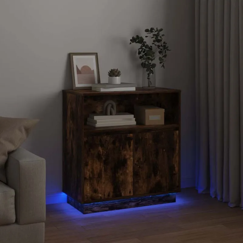 LED Bufetas Rūkyta ąžuolas 71 x 34,5 x 75 cm Apdirbta mediena