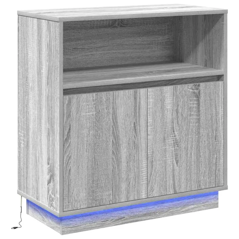 LED Bufetas Pilkas Sonoma 71 x 34,5 x 75 cm Apdirbta mediena