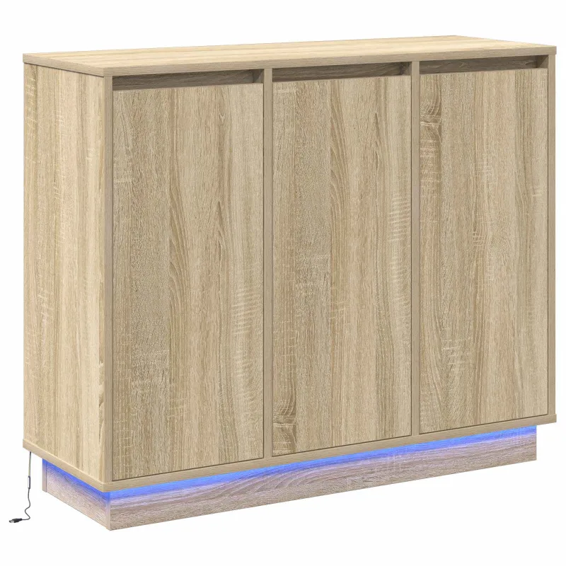 LED Bufetas Sonoma ąžuolas 90 x 32 x 75 cm Apdirbta mediena