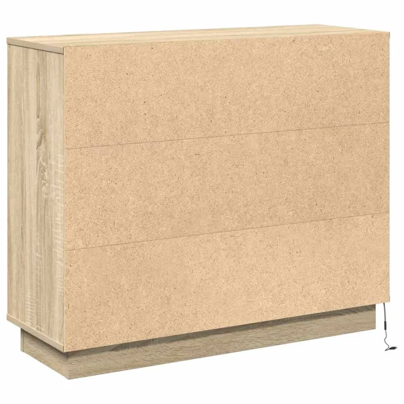 LED Bufetas Sonoma ąžuolas 90 x 32 x 75 cm Apdirbta mediena
