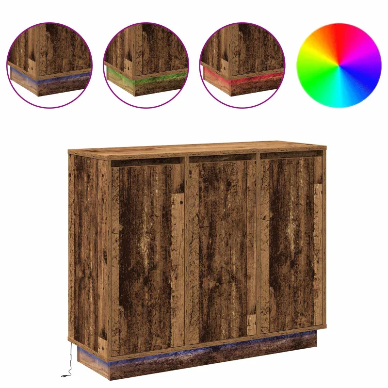 LED Bufetas Senas medis 90 x 32 x 75 cm Apdirbta mediena
