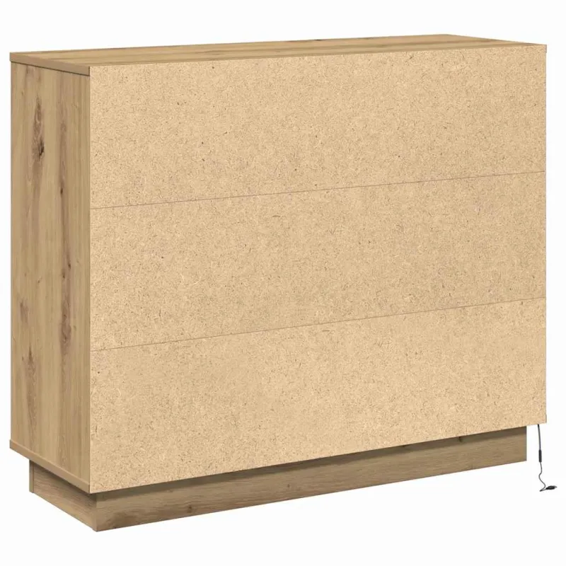 LED Bufetas Amatininkų ąžuolas 90 x 32 x 75 cm Apdirbta mediena
