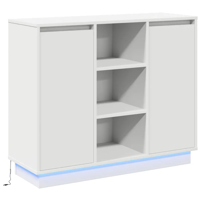 LED Bufetas Balta 90 x 32 x 75 cm Apdirbta mediena