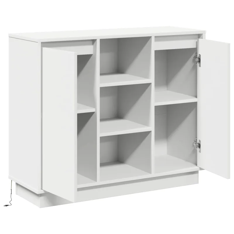 LED Bufetas Balta 90 x 32 x 75 cm Apdirbta mediena