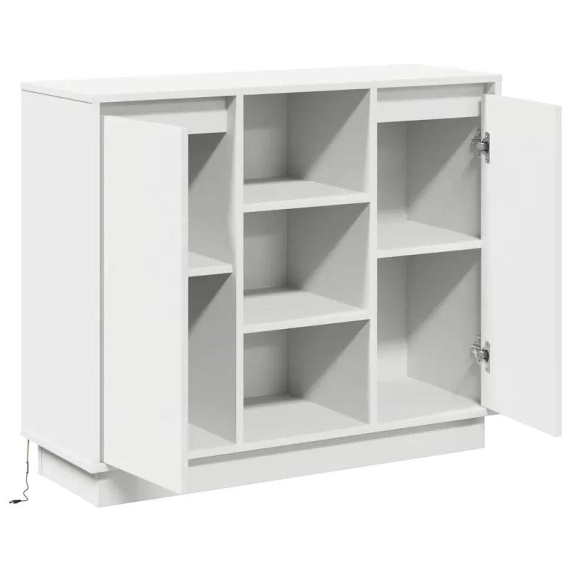 LED Bufetas Balta 90 x 32 x 75 cm Apdirbta mediena