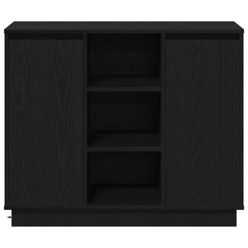 LED Bufetas Juodas ąžuolas 90 x 32 x 75 cm Apdirbta mediena