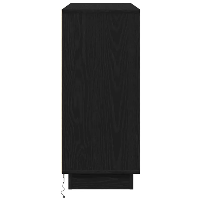 LED Bufetas Juodas ąžuolas 90 x 32 x 75 cm Apdirbta mediena