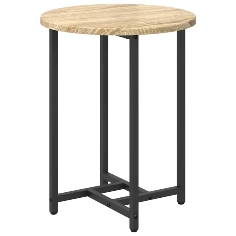 Šoninių staliukų komplektas 2 pcs Sonoma ąžuolas ir juoda