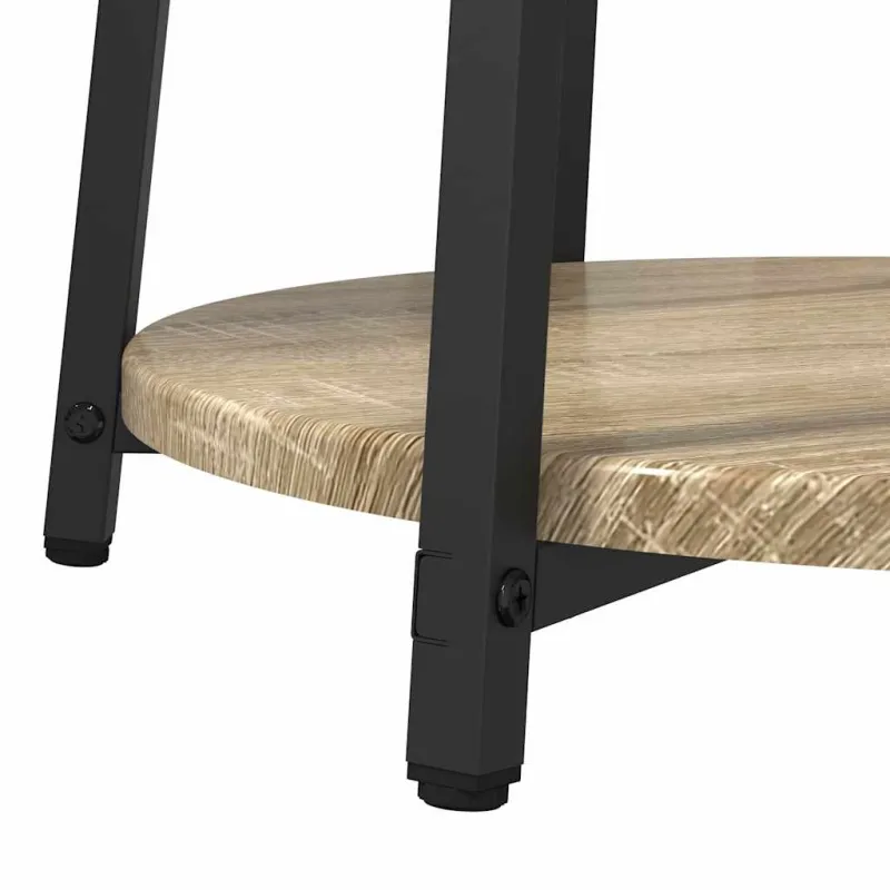 Šoninių staliukų komplektas 2 pcs Sonoma ąžuolas ir juoda